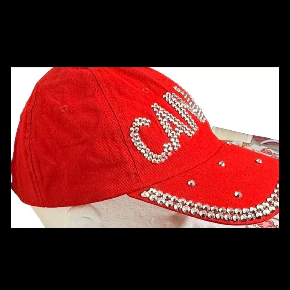 Women’s Solid Red Graphic “Canada” Baseball Cap H… - image 5